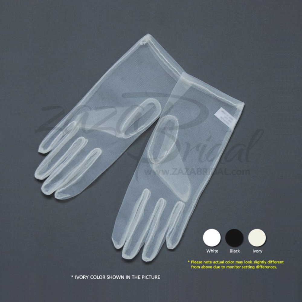 Gorgeous Sheer Gloves Slip-on Wrist Length 2BL